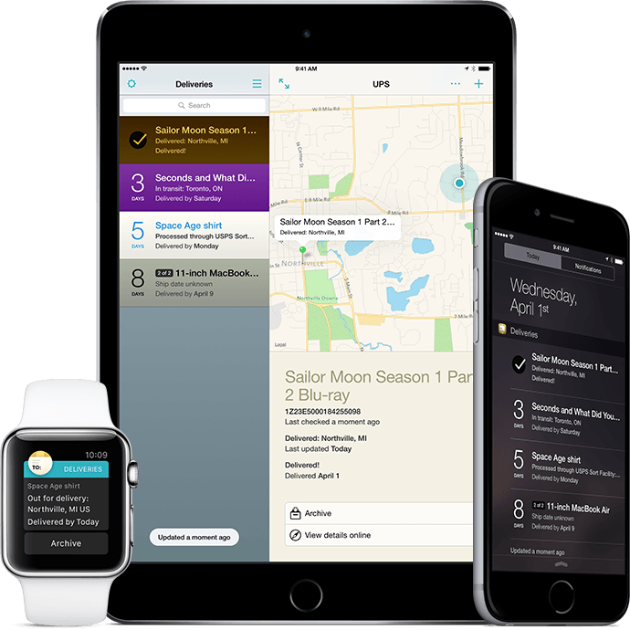 Deliveries for iPhone, iPad, and Apple Watch