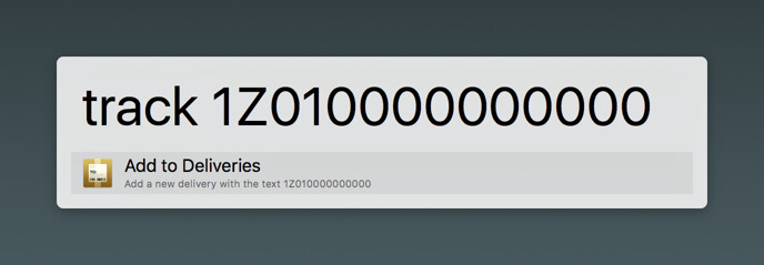 Add to Deliveries for Alfred screenshot