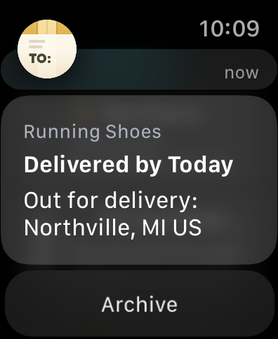 Deliveries for Apple Watch screenshot