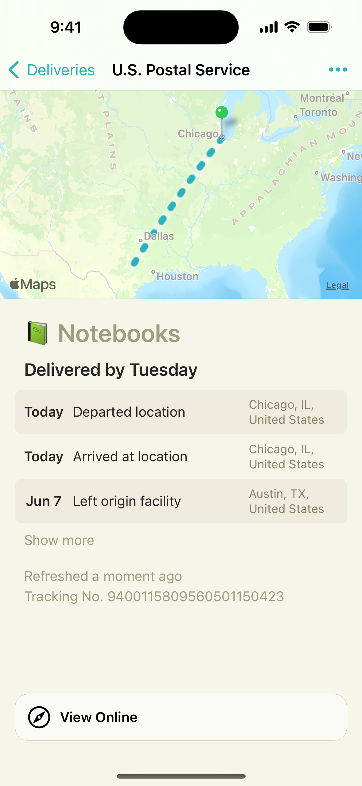 Deliveries for iPhone screenshot